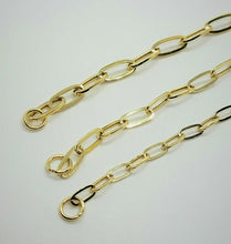 Load image into Gallery viewer, 14K Gold Hollow Paperclip Chain Necklace Bracelet 3.3mm 4.2mm 5mm 7" 18" 20"
