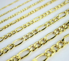 Load image into Gallery viewer, 10K Yellow Gold Hollow Figaro Link Chain Necklace Bracelet 2mm-5.5mm 7" ~ 30"
