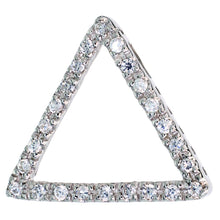 Load image into Gallery viewer, 925 Sterling Silver Cubic Zirconia Triangle Pendant 3/4 Inch (19mm) Tall
