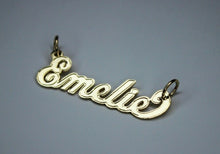 Load image into Gallery viewer, 10K Solid Yellow Gold Personalized Custom Name Pendant Charm Outlined

