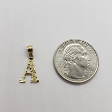 Load image into Gallery viewer, 10K Solid Yellow Gold Diamond Cut Small Initial Alphabet Letter Pendant Charm
