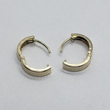 Load image into Gallery viewer, 14K Real Yellow White Gold Huggie Hoop Earrings Diamond Cut Round 11mm Men Women
