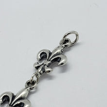 Load image into Gallery viewer, 925 Sterling Silver Fleur De Lis French Lily Bracelet Anklet 7.5 inches Long
