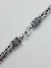 Load image into Gallery viewer, 7mm Sterling Silver Round BYZANTINE Chain Necklace Bracelet Antiqued Finish
