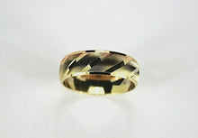 Load image into Gallery viewer, 14K Tricolor GOLD Wedding Band Ring Diamond Cut 6mm Size 5~13 With Engraving
