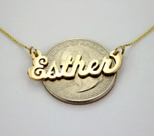 Load image into Gallery viewer, 14K Solid Yellow Gold Handmade Personalized/Custom Name Pendant with/out chain
