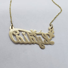 Load image into Gallery viewer, 10K Yellow Gold Personalized Handmade Name Pendant with/out Singapore Chain
