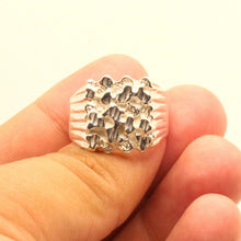 Load image into Gallery viewer, 925 Sterling Silver Detailed Square Nugget Ring 5/8 Inch Wide, Sizes 8-13
