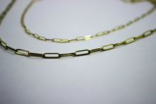 Load image into Gallery viewer, 14K Yellow Gold PaperClip Chain Necklace 2.2mm 3mm / 16" ~ 30"
