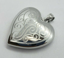 Load image into Gallery viewer, 1 inch Sterling Silver Heart Locket 4Picture Charm Pendant w/out Chain 16"-24"

