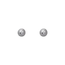 Load image into Gallery viewer, 14K Yellow or White Gold Diamond Cut Ball Stud Earrings 3mm Wide Screw Backing
