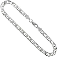 Load image into Gallery viewer, 925 Sterling Solid Silver Italy Flat Mariner Link Chain Necklace Bracelet 5.8mm
