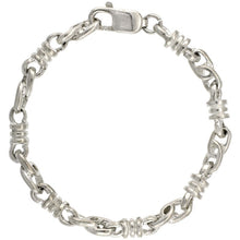 Load image into Gallery viewer, 925 Sterling Silver Coil Knot Bullet Chain Link Necklace Bracelet 6mm 7 Inch
