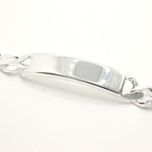 Load image into Gallery viewer, 925 Sterling Silver Personalized Custom Engraved Figaro Link ID Bracelet 11mm
