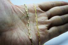 Load image into Gallery viewer, 14K Yellow Gold PaperClip Chain Necklace 2.2mm 3mm / 16" ~ 30"
