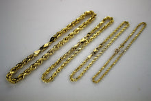 Load image into Gallery viewer, 10K Yellow Gold Rope Twist Link Bracelet or Anklet 2mm ~ 5mm 7" ~ 10"
