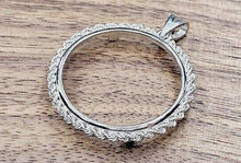 Load image into Gallery viewer, 925 Sterling Silver Half Dollar Bezel with Actual Rope Edge 30mm Coins 50 Cents
