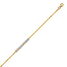 Load image into Gallery viewer, 14K Two Tone Gold 4.0mm Center, 1.0mm Bracelet Ladies High Polished Fancy Chain

