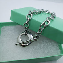 Load image into Gallery viewer, Stainless Steel Cable Chain Bracelet for Men Large O Toggle Clasp 8.25 Inch Long

