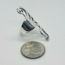 Load image into Gallery viewer, Sterling Silver Polished Finish Large Fork Ring Wide Boho Ring 1 3/4 inch 6 - 10
