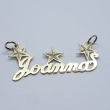 Load image into Gallery viewer, 10K Solid Yellow Gold Handmade Personalized Custom Name Pendant Charm with Stars
