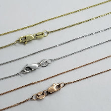 Load image into Gallery viewer, 14K Solid Gold Very Thin DC Boston Link Chain Yellow White Rose 16" 18" 20"
