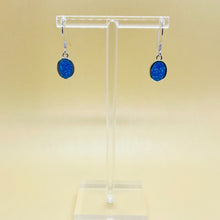 Load image into Gallery viewer, Sterling Silver Synthetic Opal Oval Earrings
