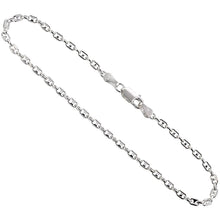 Load image into Gallery viewer, 925 Sterling Silver Puffed Anchor Chain Anklet 2.4mm, Fits 9" to 9.5" Ankles
