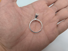 Load image into Gallery viewer, 925 Sterling Silver Square Edge Nickel Coin Bezel Pendant 21mm Prong Back
