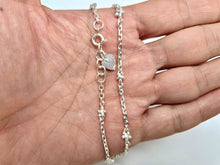 Load image into Gallery viewer, 925 Sterling Silver Oval Link Anklet with Teeny Flowers, Fits 9" to 10" Ankles
