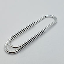 Load image into Gallery viewer, 925 Sterling Silver Large Paper Clip Money Clip Made in Italy 2 3/8 x 5/8 inch
