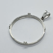 Load image into Gallery viewer, 925 Sterling Silver Half Dollar Bezel 30 mm Coins Prong Back Round Edge 50 Cent
