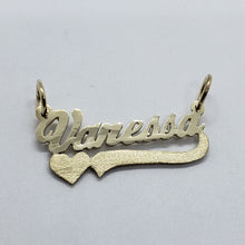 Load image into Gallery viewer, 14K Solid Yellow Gold Handmade Personalized Custom Name Pendant Charm with Heart
