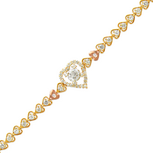 Load image into Gallery viewer, 14K Two Tone Gold Fancy Bracelet High Polished 5mm Wide 14mm Center Set Avail.
