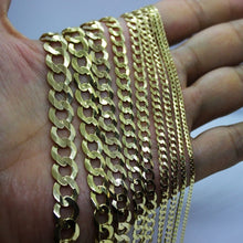 Load image into Gallery viewer, 14k Solid Yellow Gold Cuban Link Necklace Chain bracelet 2.2mm - 9.5mm Men Women
