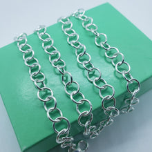 Load image into Gallery viewer, 925 Sterling Silver Circle Link Cable Chain Necklace 6.9mm Nickel Free 16"~24"
