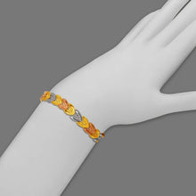 Load image into Gallery viewer, 14K Tri Color Gold Faceted Diamond Cut Bracelet 6 mm 7" Chain Brazalete tricolor
