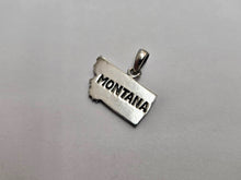 Load image into Gallery viewer, 925 Sterling Silver Flat Map of State of Montana Pendant 7/8 Inch Tall (22mm)

