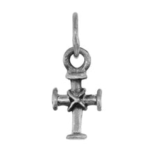 Load image into Gallery viewer, 925 Sterling Silver Tiny Teutonic Rope Cross Pendant 1/2 Inch (13mm) Tall
