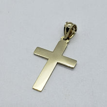 Load image into Gallery viewer, 10K Yellow Gold High Polish Simple Flat Cross Charm Pendant Crucifix 3 Sizes
