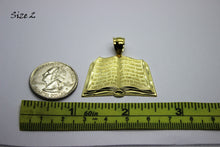 Load image into Gallery viewer, 10K or 14K Yellow Solid Gold Bible Pendant 3 sizes
