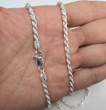 Load image into Gallery viewer, 925 Sterling Silver Solid Rope Chain Bracelet Necklace Diamond Cut 3mm 7" ~ 30"
