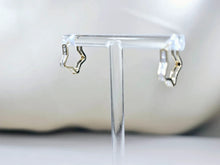 Load image into Gallery viewer, 14K Yellow Gold Star Shaped Huggies Hoop Earrings with CZ Stones Latch back
