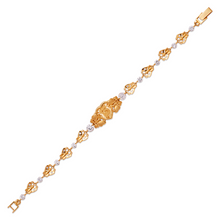Load image into Gallery viewer, Authentic 14K Yellow Gold Fancy 15 Anos Years CZ Bracelet Quinceañera Gift
