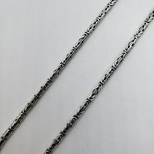 Load image into Gallery viewer, 2.5mm Sterling Silver Round BYZANTINE Chain Necklace Bracelet Antiqued Finish
