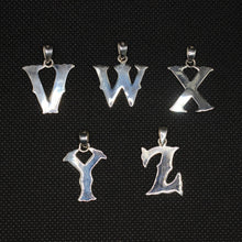 Load image into Gallery viewer, 925 Sterling Silver 26-Alphabet Upper Case Wavy Western Tuscan Initial Pendant
