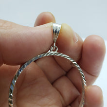 Load image into Gallery viewer, 925 Sterling Silver Mexican 1 Peso Bezel 34 mm Coins Prong Back Diamond Cut

