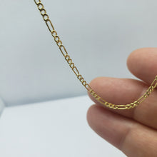 Load image into Gallery viewer, Authentic 10K Yellow Gold Hollow Figaro Chain Necklace 1.9mm 2.6mm 16" to 26"
