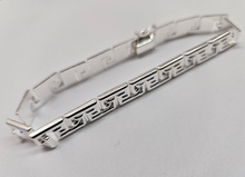 Load image into Gallery viewer, 925 Sterling Silver Stampato Greek Key Link Necklace Bracelet Italy 8mm 7"-18"
