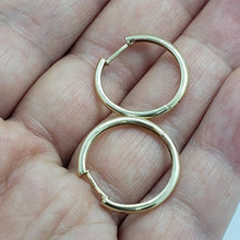 Load image into Gallery viewer, 14K Yellow White Rose Gold Elegant High Polished Huggie Hoop Earrings 2x20mm
